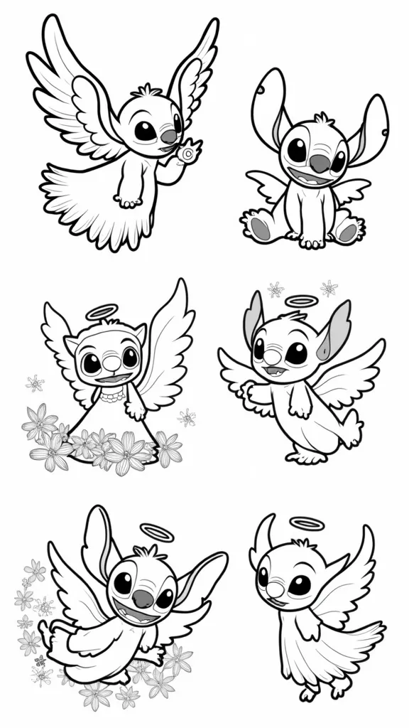 angel coloring pages from lilo and stitch